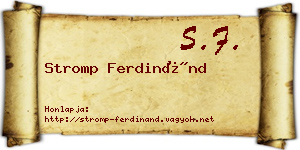 Stromp Ferdinánd névjegykártya